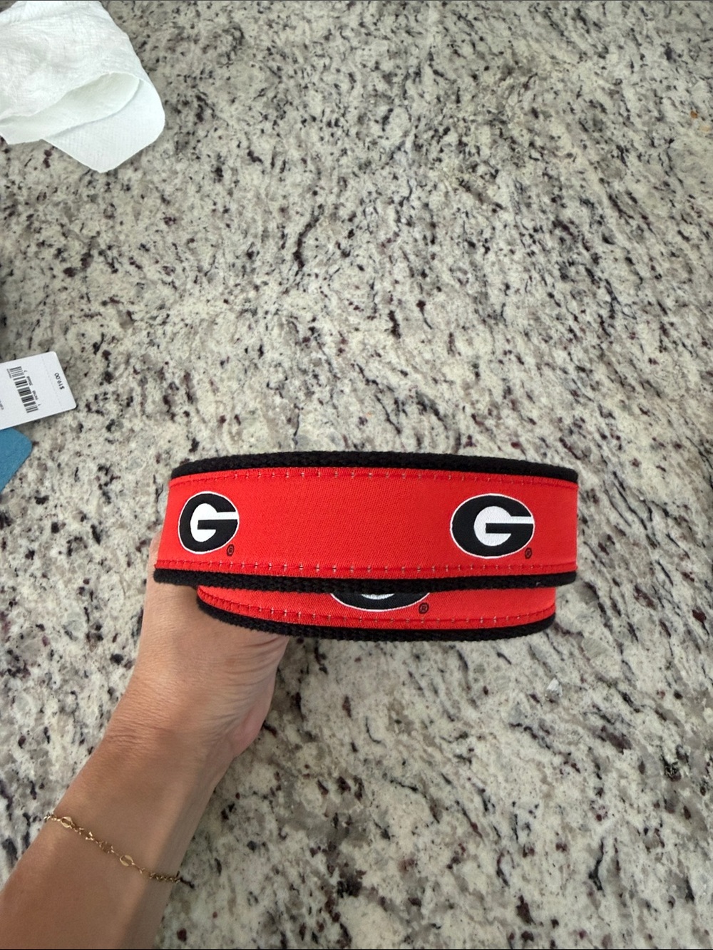 University of Georgia Red Headband with G Logo